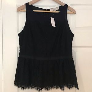 LOFT Lace Peplum Top
